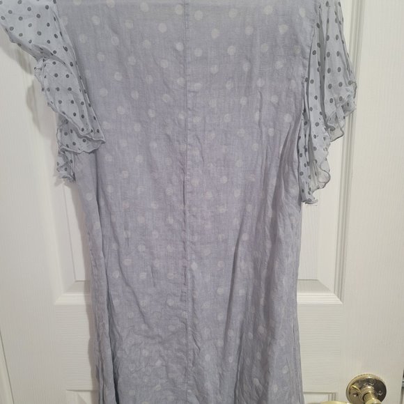 Linen Polka Dot Dress - Picture 4 of 4